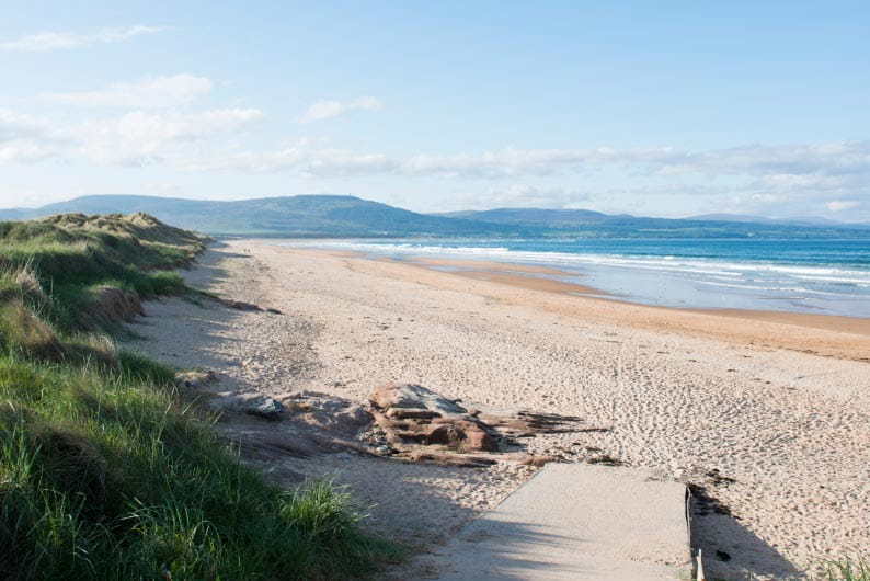 Embo Beach next to Grannie's Heilan' Hame Holiday Park in Scotland