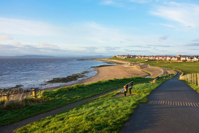 A view over the coast near Ocean Edge Holiday Park in Morecambe