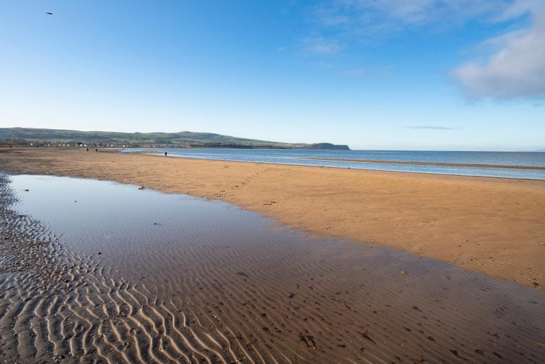 Low tide at a beach on the Ayrshire Coast in Scotland