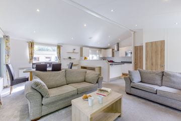 The lounge area inside a Parkdean Resorts lodge