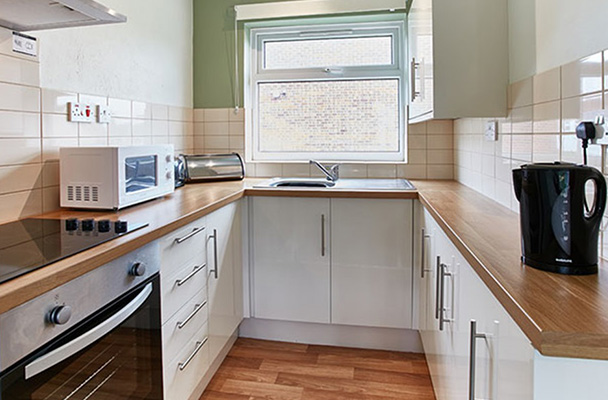 The kitchen of the Sizewell WFA Chalet