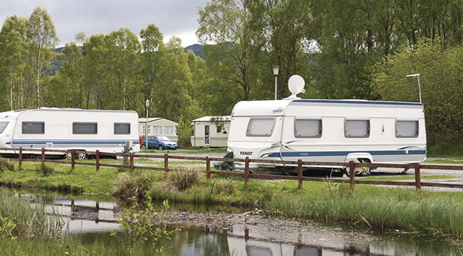 Caravans in park