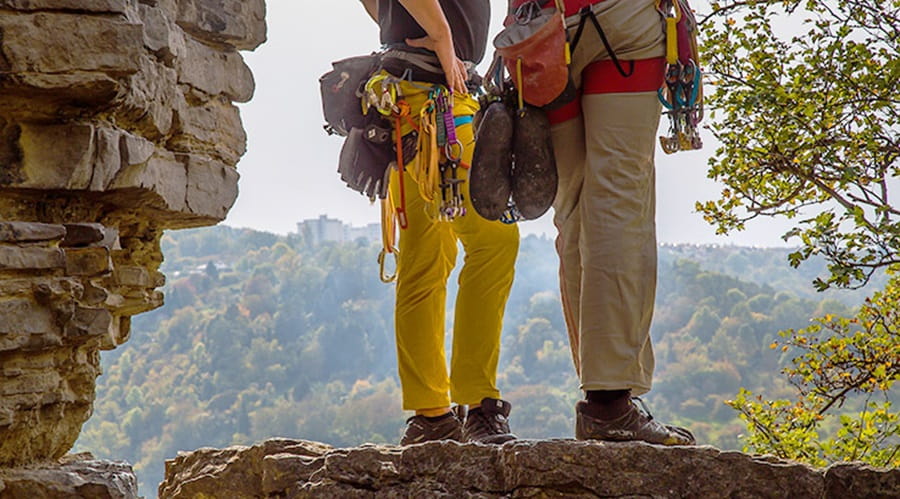 Standing on a cliff edge