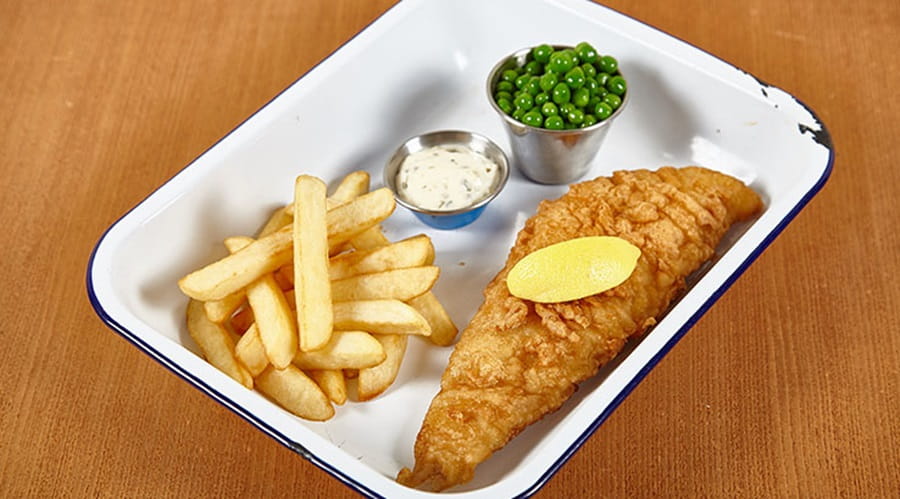 Fish and chips in a box