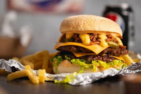 Cheese burger and fries
