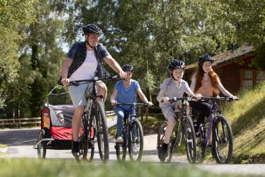 family on a bike ride