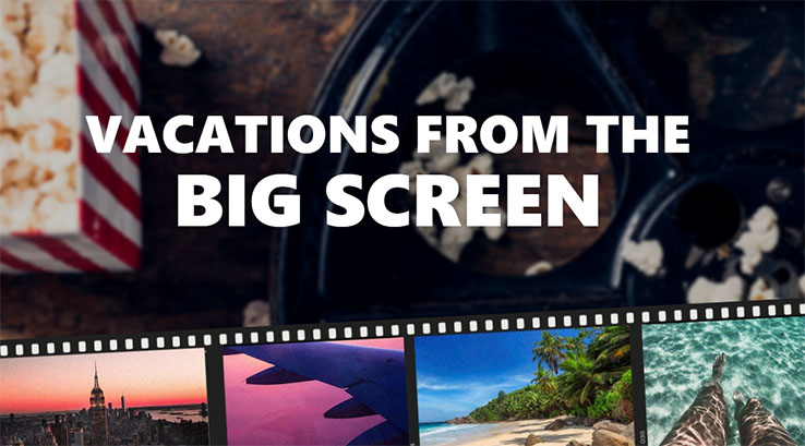 Film reel showing famous holidays from the big screen