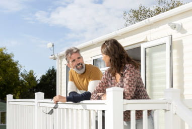 Family on decking