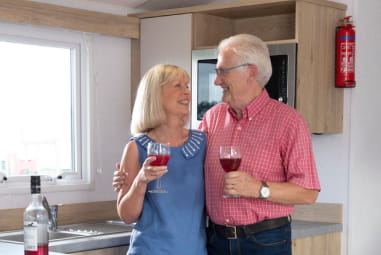 Older couple in caravan