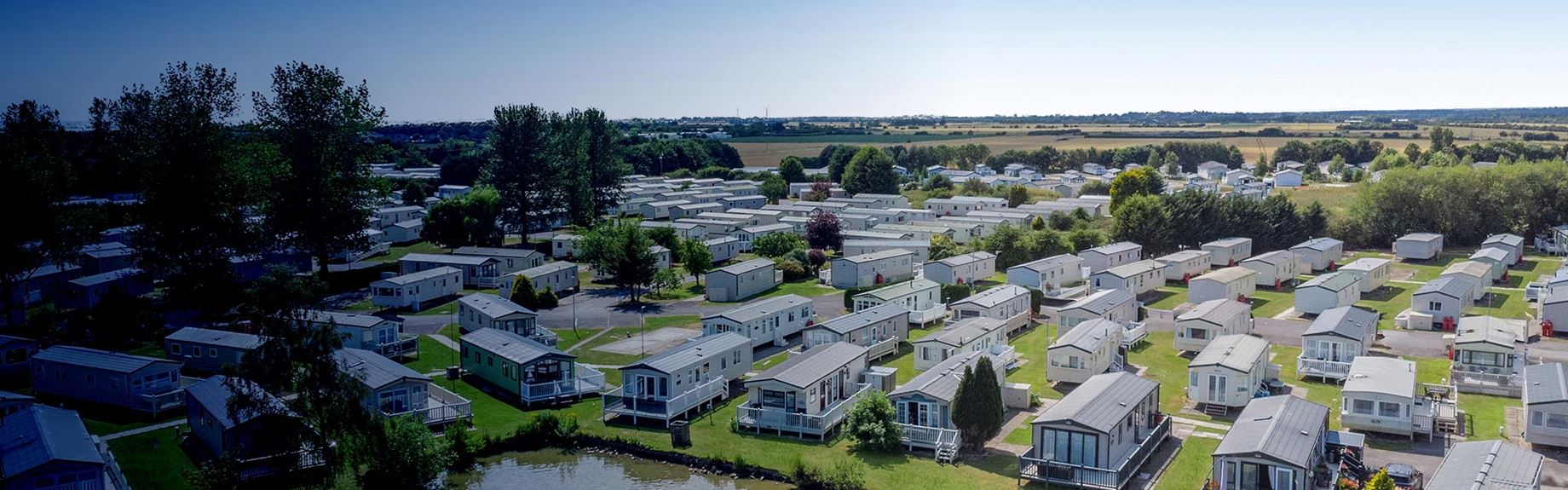 Aerial shot of caravan park