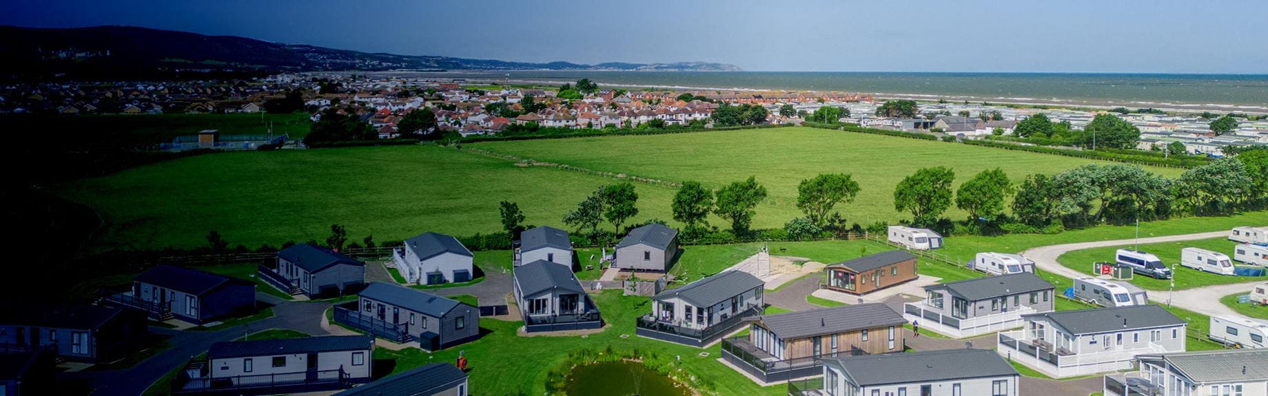 Aerial shot of caravan park