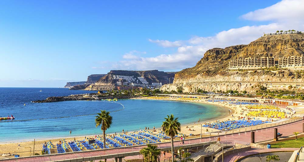 A view over the beach in Gran Canaria