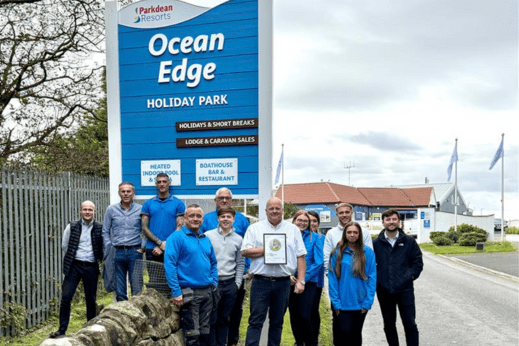 Team members outside of Ocean Edge Holiday Park