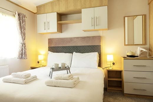 Double bedroom inside caravan