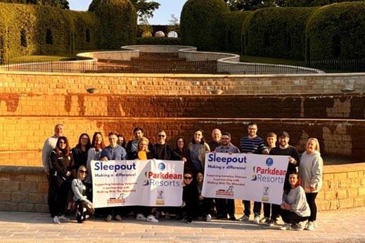 Parkdean Resorts team members sleep out for charity