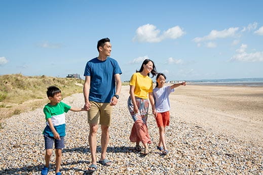 Family enjoying a day at the beach