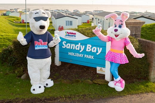 Parkdean mascots at Sandy Bay Holiday Park