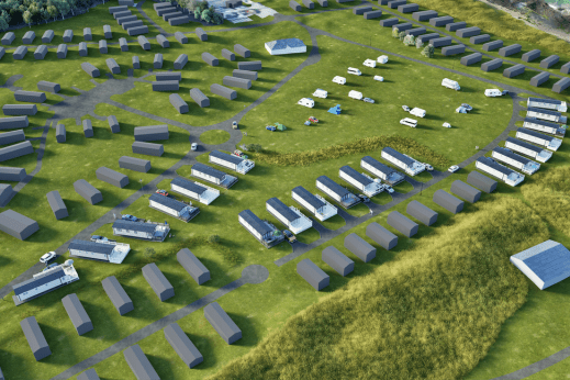 Caravan park drone shot