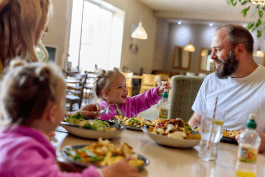 Family eating food