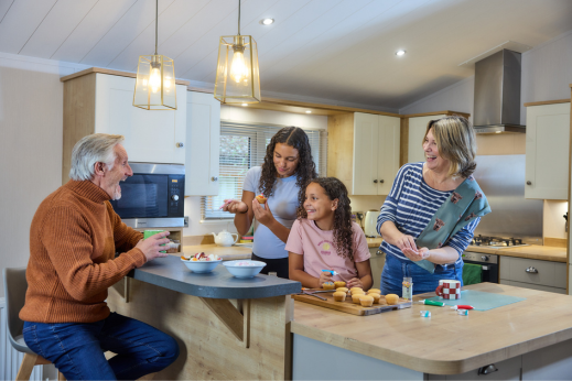 Family on a caravan holiday