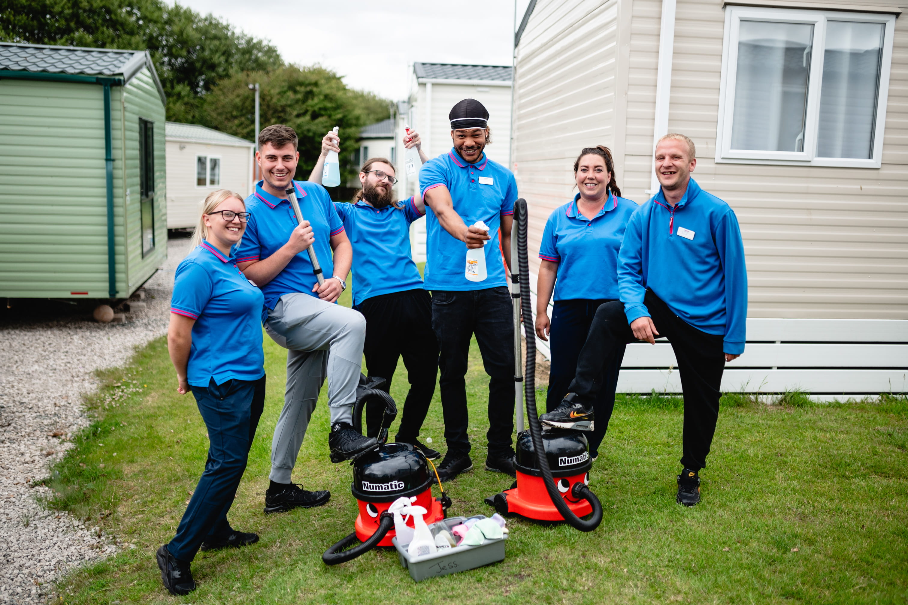 Cleaning team on a holiday park