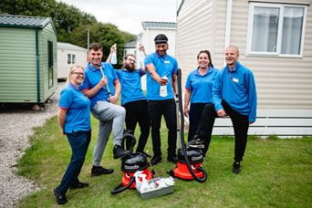 Cleaning team on a holiday park