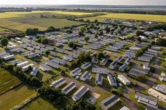 Aerial shot of Parkdean Resorts caravans and lodges