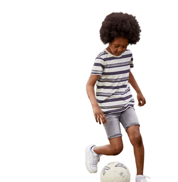 Boy playing football