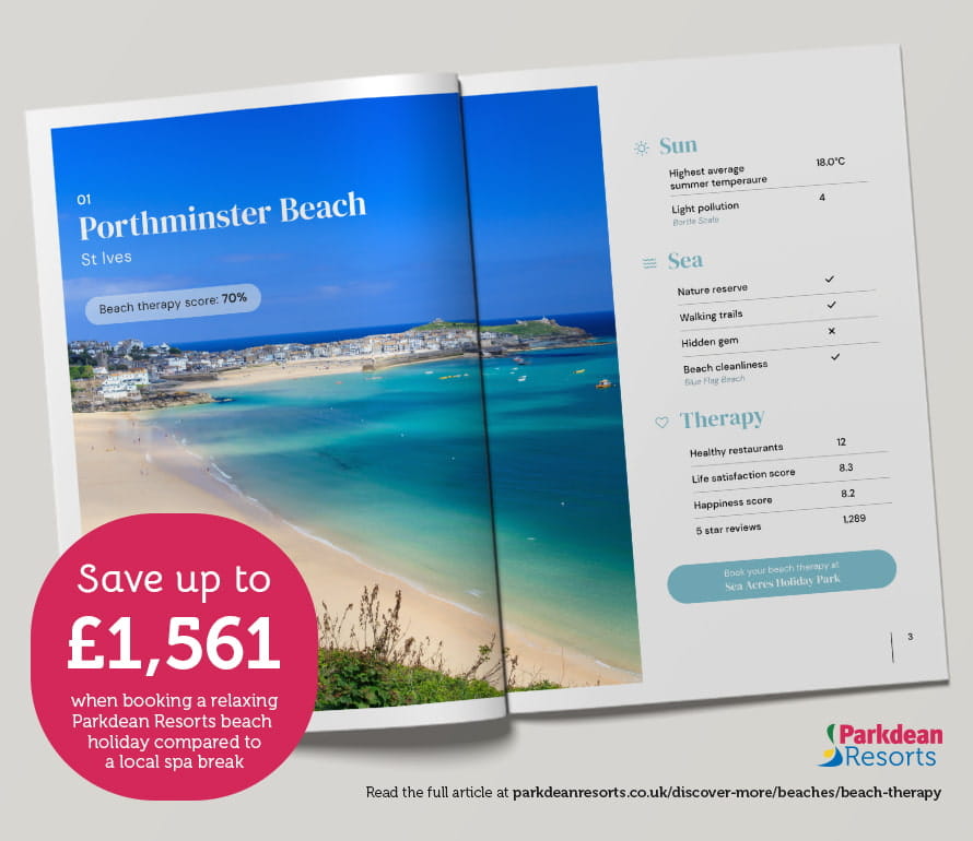 A Parkdean Resorts brochure showing Porthminster Beach