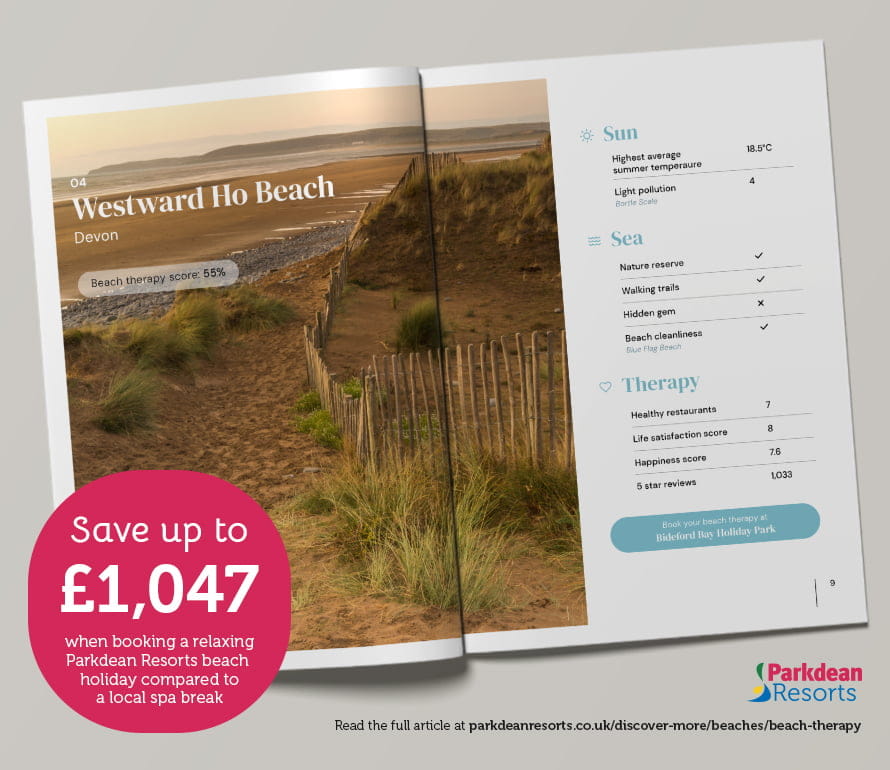 A Parkdean Resorts brochure showing Westward Ho