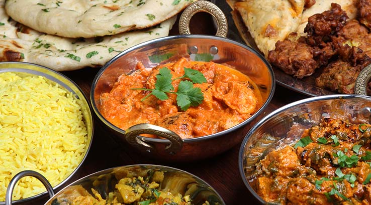 Indian curries and rice