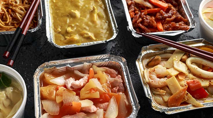 Food from a Chinese takeaway