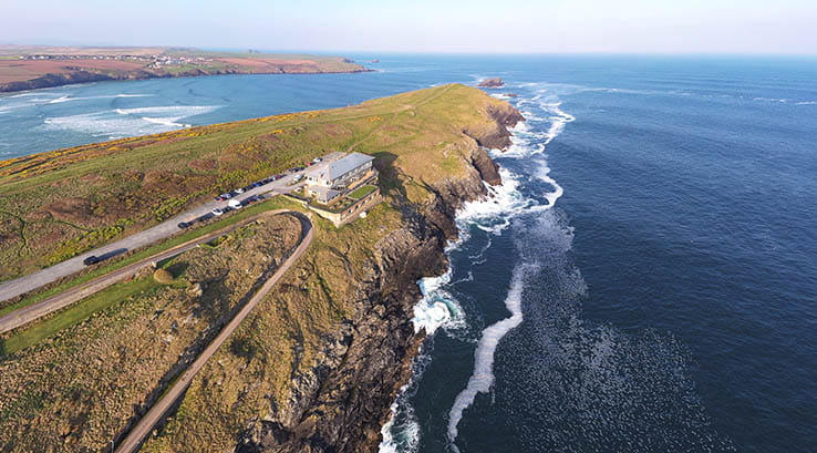 Drone view of Lewinnick Lodge 