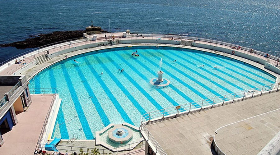 An outdoor lido swimming pool in England