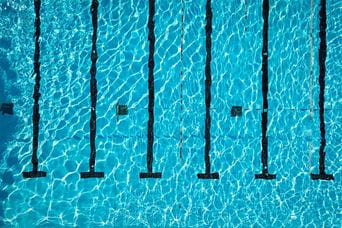 Swimming lanes in an outdoor pool