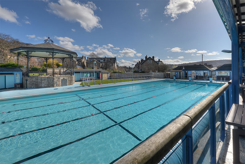Hathersage's outdoor swimming pool in the Peak District in Derbyshire