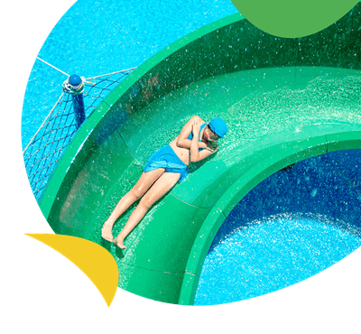 A child on a waterslide