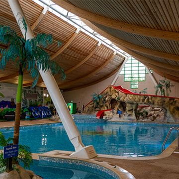 The indoor swimming pool at Vauxhall Holiday Park