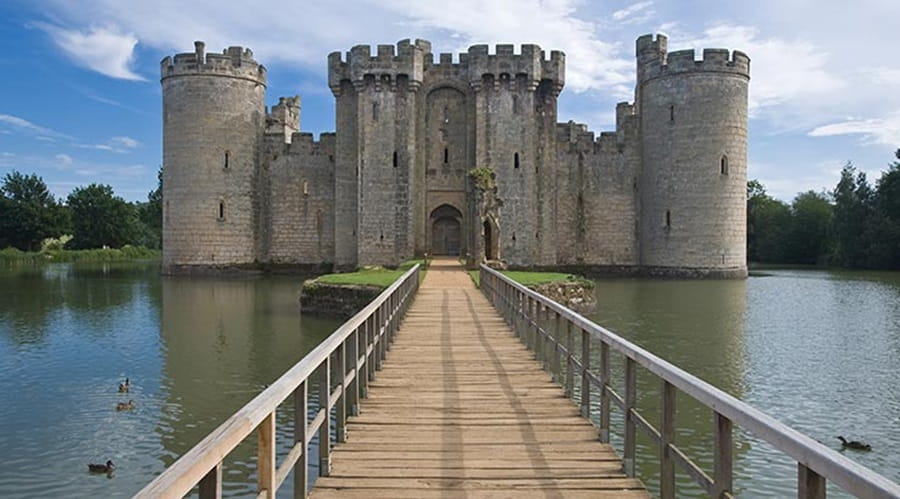 A fairytale style castle overlooking water