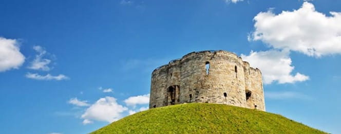 A castle ruin on a hill