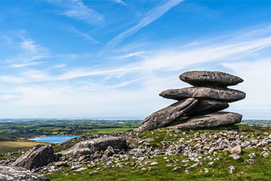 A rock formation at Rough Tor in Cornwall