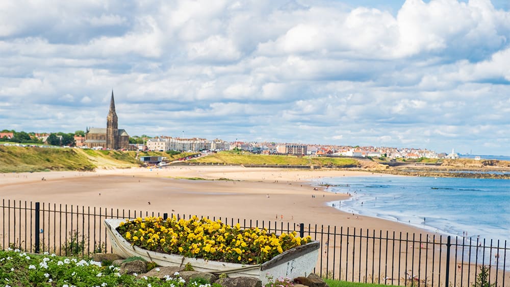 A view over Longsands Beach in Tynemouth