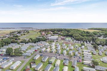 A view over Cresswell Towers Holiday Park in Northumberland