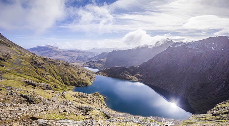A mountaintop lake in Snowdonia National Park