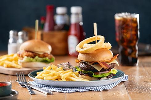 Tasty burgers and chips served up at Parkdean Resorts' restaurants