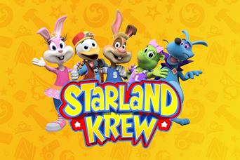 Starland Krew characters with logo