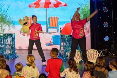 Parkdean Resorts staff performing on stage
