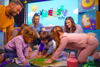 Kids at messy play