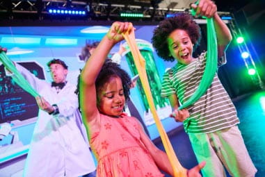 Kids playing with slime