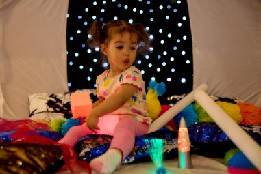 Toddler at sensory play